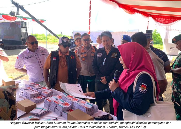 Suleman Pantau Simulasi Pemungutan dan Perhitungan Suara Pilkada 2024