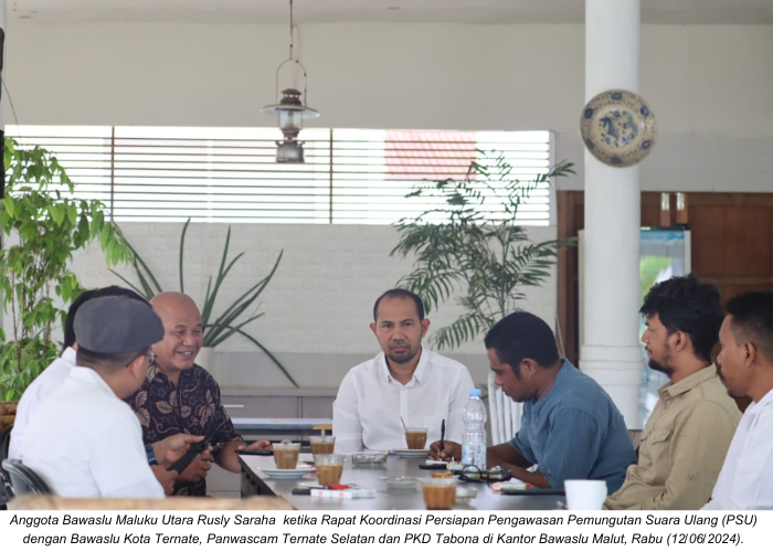 Bawaslu Malut Bersiap Awasi PSU TPS 08 Tabona, Rusly : Waspadai Politik Uang