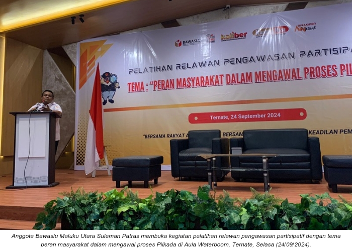 Dalam Pelatihan Relawan Pengawas, Suleman Sebut Awasi Pilkada Tidak Bisa Hanya Bawaslu