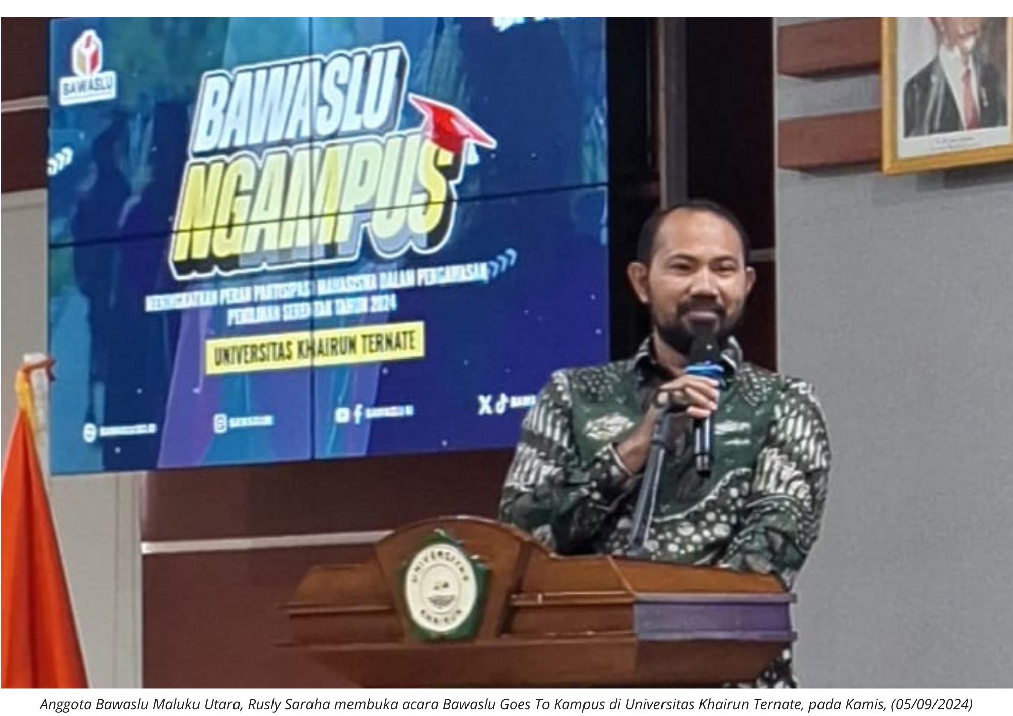 â€œBawaslu Goes To Kampusâ€ di Unkhair, Rusly Tekankan Pentingnya Mahasiswa Awasi Pilkada
