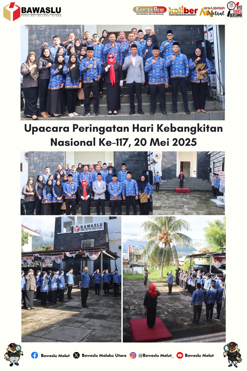 Bawaslu Malut gelar Upacara Harkitnas 2025
