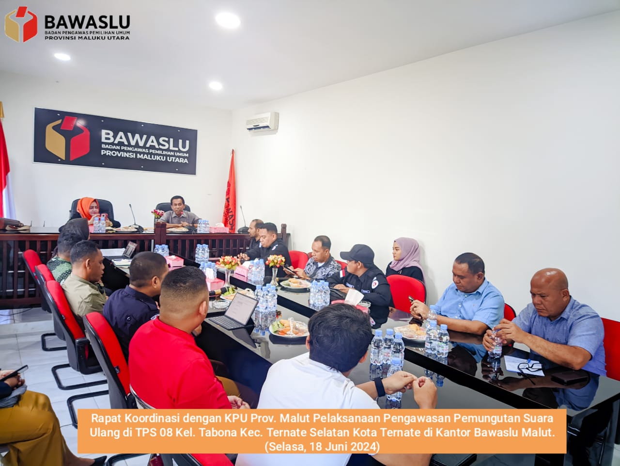 Bawaslu dan KPU Malut Koordinasi Bahas Teknis PSU TPS 08 Tabona