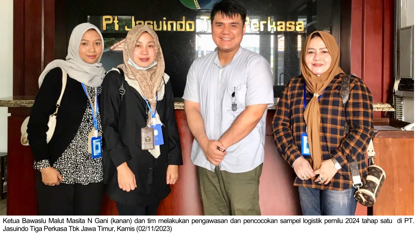 Bawaslu Malut Lakukan Pengawasan dan Pencocokan Sampel Logistik Pemilu 2024