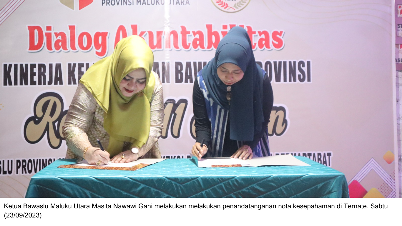 Peringati Harlah ke 11, Bawaslu Malut Teken Nota Kesepahaman Dengan Delapan Instansi