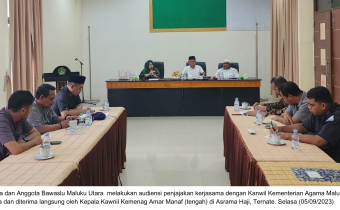 Audiensi Dengan Kanwil Kemenag, Bawaslu Malut Sampaikan Tantangan Pemilu