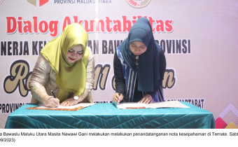 Peringati Harlah ke 11, Bawaslu Malut Teken Nota Kesepahaman Dengan Delapan Instansi
